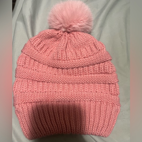 Pink Knit Beanie and Gloves Set - Picture 3 of 7